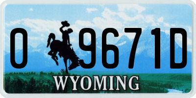 WY license plate 09671D