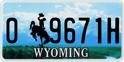 WY license plate 09671H