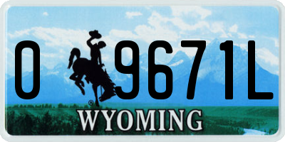 WY license plate 09671L