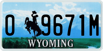 WY license plate 09671M