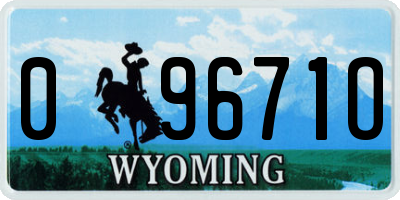 WY license plate 09671O