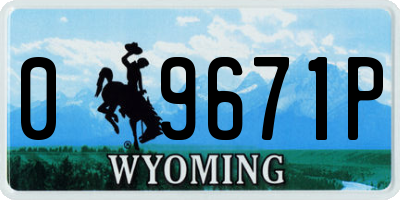 WY license plate 09671P