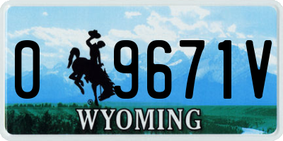 WY license plate 09671V