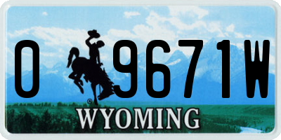 WY license plate 09671W