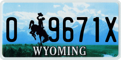 WY license plate 09671X