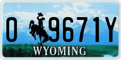 WY license plate 09671Y