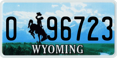 WY license plate 096723