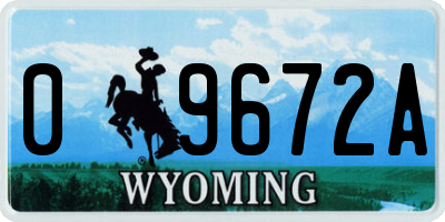 WY license plate 09672A