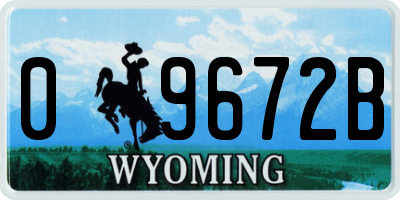 WY license plate 09672B