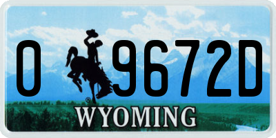 WY license plate 09672D