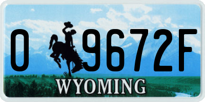 WY license plate 09672F