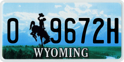 WY license plate 09672H
