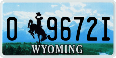WY license plate 09672I