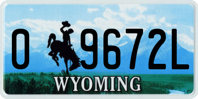 WY license plate 09672L