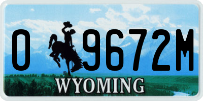 WY license plate 09672M