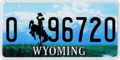 WY license plate 09672O