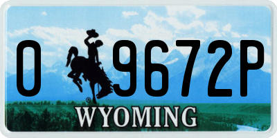 WY license plate 09672P