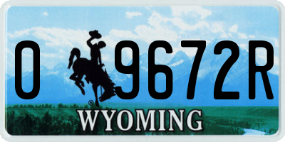 WY license plate 09672R