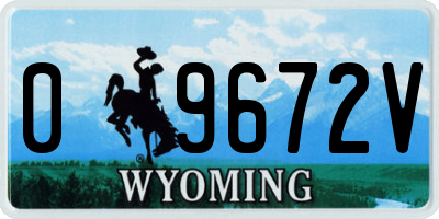 WY license plate 09672V