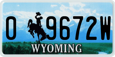 WY license plate 09672W