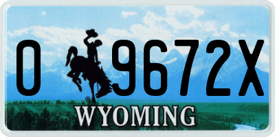 WY license plate 09672X