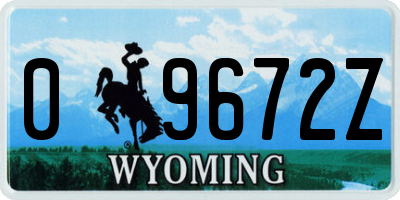 WY license plate 09672Z