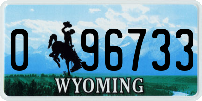 WY license plate 096733