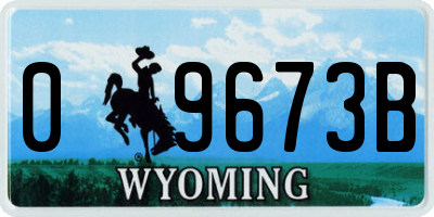 WY license plate 09673B