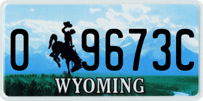 WY license plate 09673C