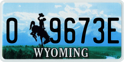 WY license plate 09673E