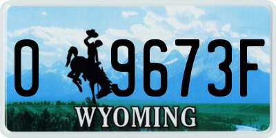 WY license plate 09673F