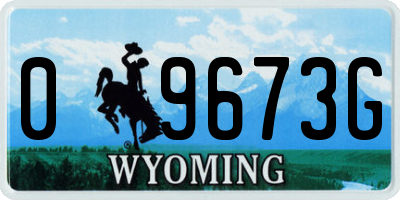 WY license plate 09673G