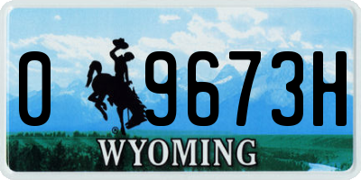 WY license plate 09673H