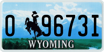 WY license plate 09673I