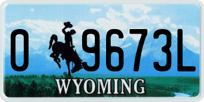 WY license plate 09673L