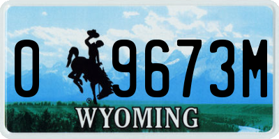 WY license plate 09673M