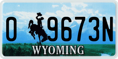 WY license plate 09673N