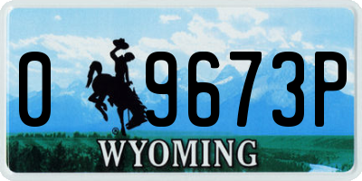 WY license plate 09673P