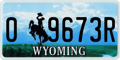 WY license plate 09673R
