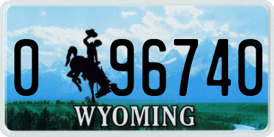 WY license plate 096740