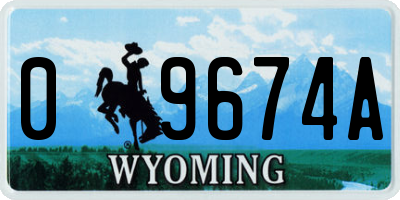 WY license plate 09674A