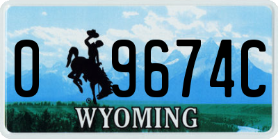 WY license plate 09674C
