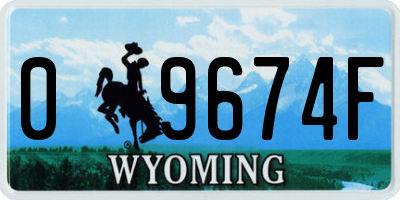 WY license plate 09674F
