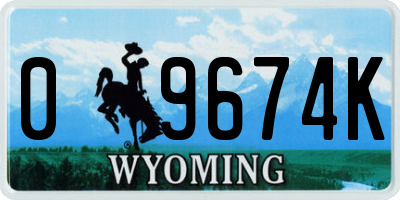 WY license plate 09674K