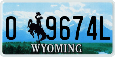 WY license plate 09674L
