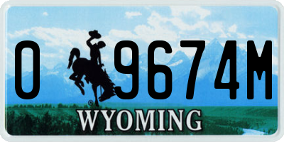 WY license plate 09674M