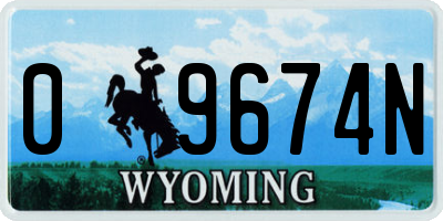 WY license plate 09674N