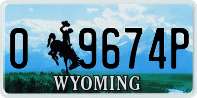 WY license plate 09674P