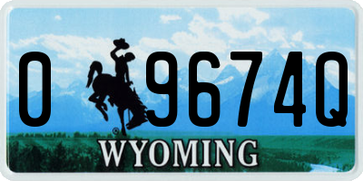 WY license plate 09674Q