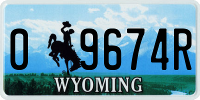 WY license plate 09674R